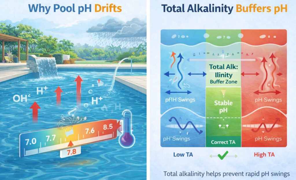 Why Pool pH drifts – Meascom