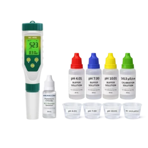 MC-W05-SYS 5-in-1 water quality testing system with calibration solutions and accessories