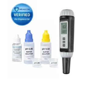 commercial pH testing kit for pools and spas with 6.86 and 9.18 buffers plus verification service