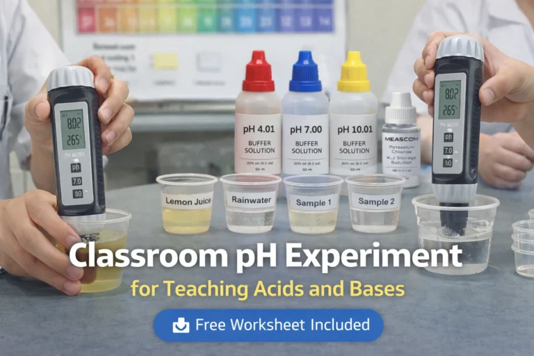 classroom ph meascom experiment for teaching acids and bases