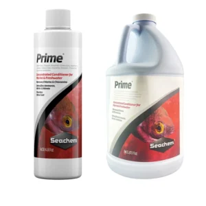 Seachem Prime water conditioner bottle for detoxifying ammonia and improving aquarium and aquaculture water quality