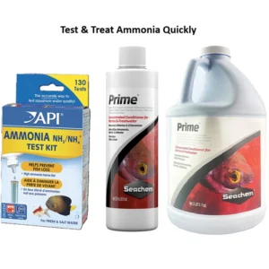 ammonia detoxifier for fish and aquaculture with ammonia test kit for checking levels